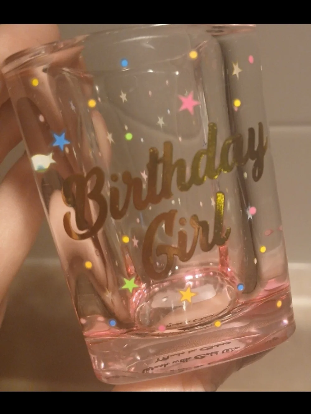 Birthday Girl Pink Glass Votive Holder - Set of 3